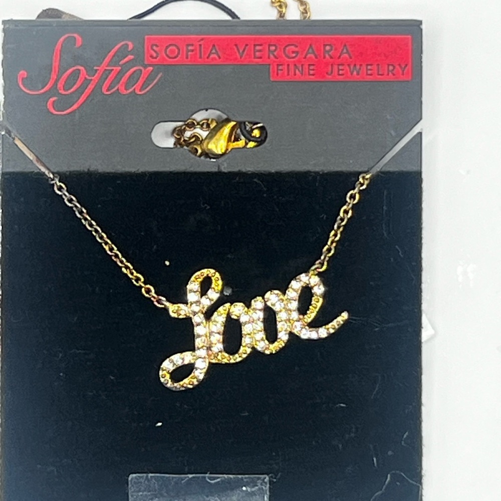 Sofia by Sofia Vergara Gold 'Love' Necklace